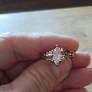 2/$16 Elegant Gold Toned and Pink Opal-like Women's Ring